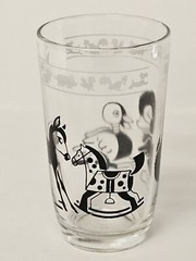 Vintage Kraft Children’s Swanky Swig Jelly Glass Black Pony Duck Rabbits EUC