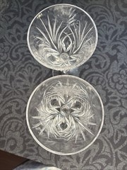 (2) Gorham Crystal Rosewood Water Wine Goblet Glass 8-1/4″ Tall
