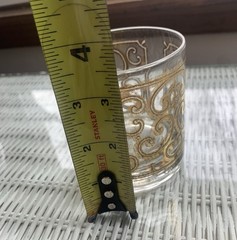 MCM Signed George Briard’s Double Old Fashion Glass Spanish Scroll 22k Filigree