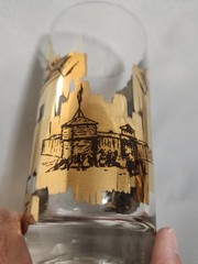 Rare MCM Charles Russell Cowboy Western 24K Gold Cocktail Highball Glass EUC