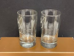 Two (2) Toyota Etched Taster Drinking Glasses – 4″ Tall