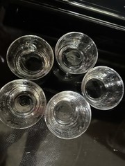 Libbey Vintage Black & Gold 1950’s “Horseless Carriage” Glasses and Bowls EUC