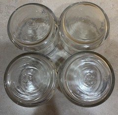 Set Vintage Blue Heart Spongeware 3” Juice Drinking Glasses Country Cottagecore