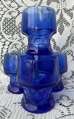 Georgian Blue 8oz Tumblers by Hazel Atlas Set of 4