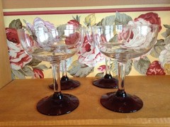 Four nice vintage 6 oz wine sherry glasses