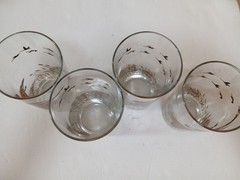 New Vtg Set Of 4 Libbey Canadian Geese In Flight High Ball Glass 12 Oz