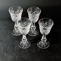 ROGASKA GIMBLES CORDIAL GLASSES, Cut Lead Crystal, 5″, 2 Oz, SLOVENIA, 4PCS