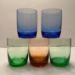 (5) Vintage Lenox TUSCANY SEASONS Crystal Double Old Fashioned Glasses Set Of 5