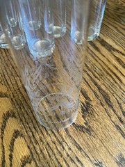 8 Vintage Theresienthal Crystal Long Drink Glasses Bird Floral Geometric