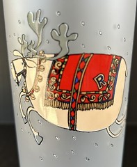 Christmas Highball Glass Tumblers 7″ Santa Reindeer Set of 8 Dartington Designs