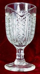 Fine Cut & Zippers Wine Goblet Cordial Clear Glass EAPG Unknown Maker Vintage