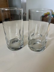 Pair of Libbey Crisa Impressions Rocks Tumblers 16 Oz