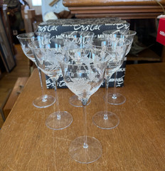 Lot of 6 Mikasa Crystal Charisma 9 1/4 Inch Water Goblets with Box