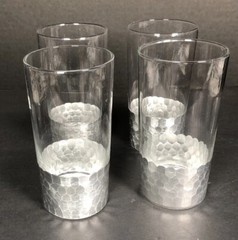Zodax Fez Cut Glass Tumblers With Silver Leaf Set Of 4 – 6.5 Inch Tall