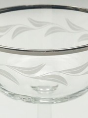 Vintage Cristal D’Arques-Durand French Platinum Rimmed Blown Champagne Glass