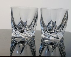 2Marked Mikasa Motion Double Old Fashioned Crystal Whiskey Glasses Discontinued