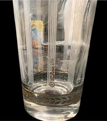 Set of 8 MCM 1960s Culver 22ct Gold Greek Corinthian 22K Hi ball glasses.