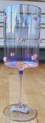 Bow Encrusted Wine Glass With Rhinestone Heart Detail