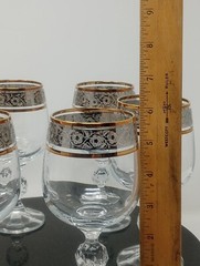 Bohemia Crystal Claudia Gold/Platinium Wine Glass Set Of 6