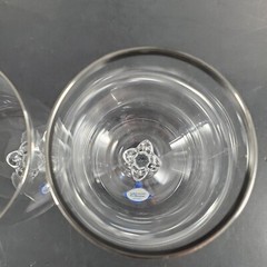 2 Lenox Desire Platinum Trim Wine Glass 6 1/4″ Goblet Clear Hand Blown USA Made