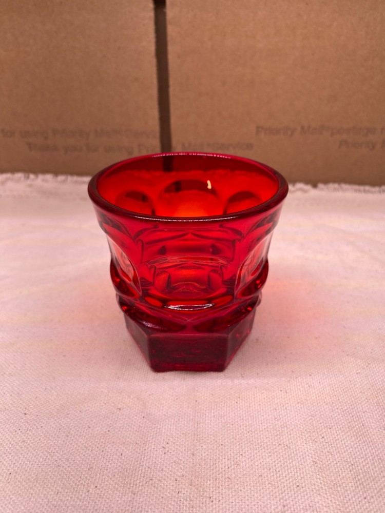 Fostoria Argus Ruby Old Fashioned Barware Glass 3-7/8″ whiskey liquor cadmium
