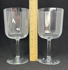 Kosta-Boda Oktav Crystal Water Goblets Sweden 6.7in Discontinued Set of 2