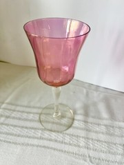 West Virginia Glass Rose Lustre Claret Wine Single glass