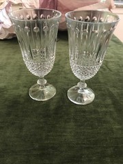 Set Of 2 Shannon Crystal By Godinger Sutton Place Iced Tea Glass Goblets 7 1/2”