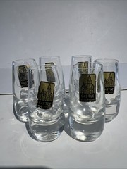 Rare Castle Crystal Shot/Liqueur Glasses Round Bottom Portugal Set Of 6 With Tag