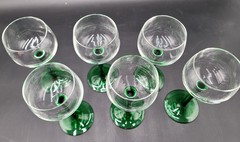 1996-2008 Cristal D’Arques-Durand EMERALD 6.5″ Rhine Wine Stem Glass – Set Of 6