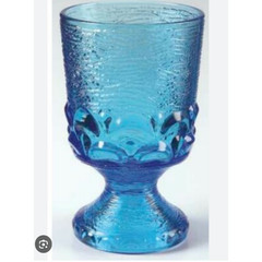 7 Vintage -MCM -Brockway Glass Monterey Blue Wine Water Drinking Glasses Goblets