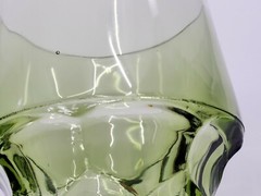 Set Of 5 Cambridge Glass Georgian Green avocado 9oz Flat Bottom Tumblers