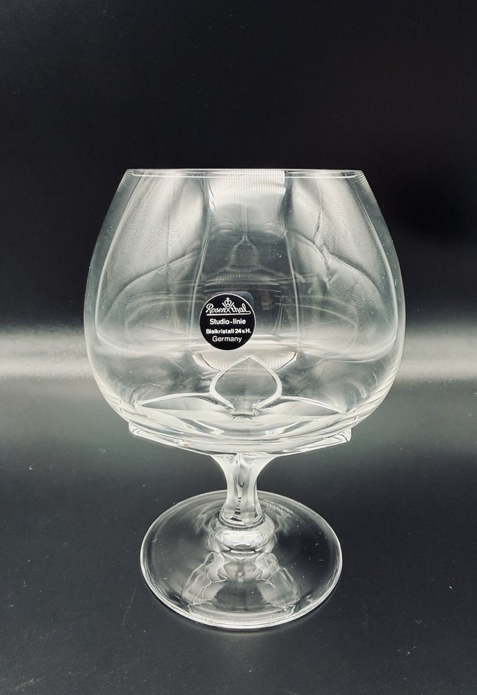 Set 7 Brandy Glass Rosenthal Studio Linie Iris Frosted Stem Crystal