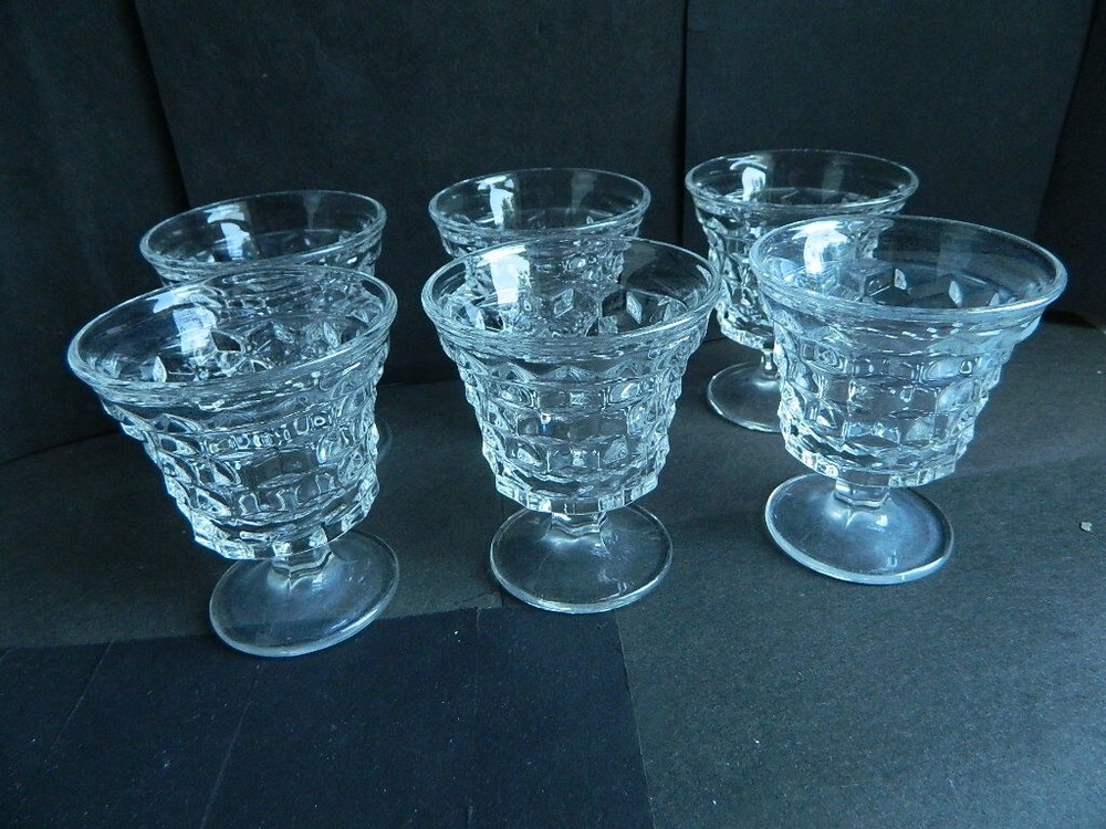 Vintage American Fostoria Oyster Cocktail – Set of 6 3 1/2″ H 3″ W