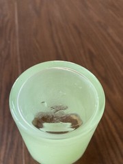 Vtg highball Bartlett Collins mid modern gold guild green pastel glass