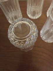 SIX 1980s 24% Lead Crystal Longchamps Highball Glasses Used In Original Box NICE