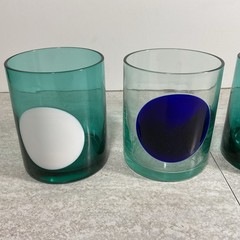 Set Of 4 Anthropologie Big Dot Barware Double Old fashioned Hand Blown Glasses