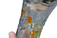 Global Amici Fresh Hand Blown Fused Mosaic Art Glass Highball Tumbler Multicolor