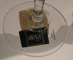 4 Mikasa Lead Crystal Ribbon Holy Fluted Stemmed Goblet Glass 9′ Tall