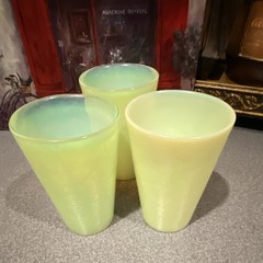 Yalos Casa Murano Opalescent Yellow Hand-Blown Drinking Glass Tumbler Italy