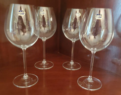 MARBELLA FINE EUROPEAN CRYSTAL STEMWARE BOHEMIA RED WINE GOBLETS SET OF (4)-NIB
