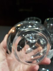 Set (4) Stemless Wine Glasses 4-1/4″ Tumblers- Crystal Lenox signed plain 16 oz.