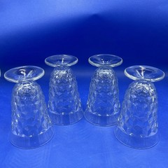 VTG Set Of 4 Fostoria American Cubist Manganese Glass 5.75” Footed Tea Goblets