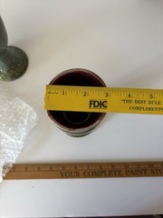 Vintage Handmade Studio Art Unique Wine Goblet Set Of 2 Signed EUC Green Purple