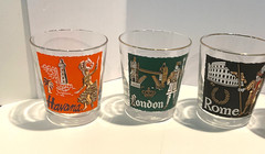 Libbey Set of 5 Vintage International Cities of The World Lowball 4″ Glasses