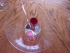 Martini Red Drop Pier 1 Swirl Stem Blown 7 1/2″ Crystal Glass – Set of 3
