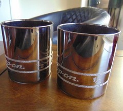 Snap-On Old Fashioned Glass Mirror Silver 10 oz Socket Set of 2