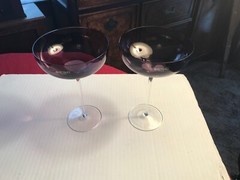 Krosno Martini Glasses Deep purple orig tags big 12 oz bowls FREE SHIP