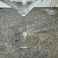 2 Antique Central Glass Works Etch 14 Optic Water Goblets Wine Tall StemGlasses