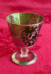 Vintage Venetian Wine Glasses, Silver Embossed